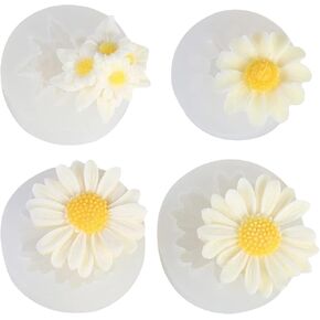 Daisy Silicone Resin Molds Chamomile Flower Chocolate Mold for Candle Soap Flower Decoration Craft Mold Cake Decoration Cupcake Toppers Candy Sugar