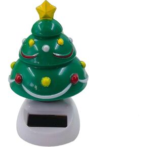 Christmas Tree Solar Powered Dancing Toy–Swinging Dancer Doll for Car Dashboard, Office Desk, Windowsill Decor – Shaking Head Bobble Figure, Auto Interior Decoration,Home, and Car Ornaments, Gift Idea