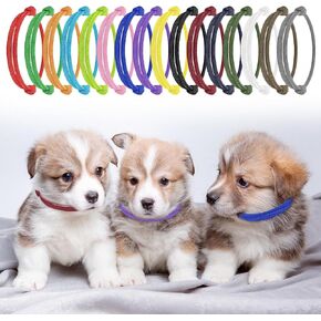 32 Pcs Puppy Collars for Litter Adjustable Puppy Collars for Small Puppies Colorful Kitten Collars Whelping Collars for Puppies ID Newborn Puppy Collars Puppy Supplies