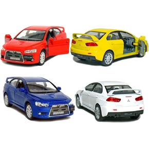 KiNSMART 2008 Mitsubishi Lancer Evolution X 1:36 Scale 5" SetOf4