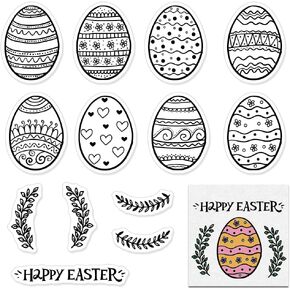 Hype Happy Easter Bunny Eggs Background Clear Making Card ، Fluts Flowers Stamps Cartoon Chick Duck Rubber Stamps Seal Seal for Diy Scrapbooking Photo Photo Supplies Supplies