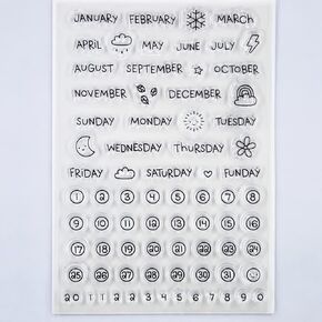 Kwan Crafts Month Week Sunshine Moon Flowers Clear Stamps for Card Making Decoration and DIY Scrapbooking 3050604