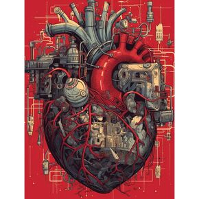 TUMOVO Mechanical Heartt Diamond Painting DIY 5D,Numbering Kit,Human Anatomy Crystal Rhinestone Diamond Paintwork Magical Steampunk Artwork Home Decor Adults Sea Scenics Art Organ Gift(12''Wx 16''H)