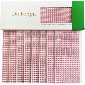 DoTebpa 4032 Pieces 6 mm Bling Rhinestone Sticker Sheet Gem Diamond self Adhesive for Scrapbooking Embellishments and DIY Crafts,Wedding,Decor (Pink)