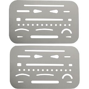 E-outstanding 2Pcs Erasing Shield 26 Holes Stainless Steel Drawing Template Shield Drafting Tool