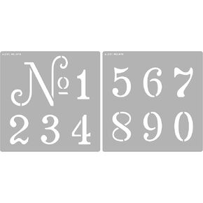 Aleks Melnyk No.158 Metal Stencil French Big Numbers 2.25 inch, Template for Wood Burning, Crafts, DIY, Engraving, World Stencil, Decor, Reusable Vintage Arabic Numerals, Old World Number