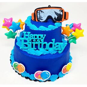 Skiing Skier Ski Goggles 7 Piece Themed Birthday Cake Topper Set