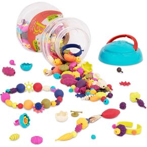 B. toys – Pop Arty! 500 Pcs- Jewlery Making Kit- Creative Pop Snap Bead Set for Kids –DIY Craft Jewelry Making Kit –Necklaces, Rings, Bracelets – 4 Years +