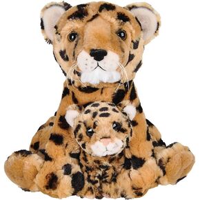 Rhode Island Novelty 11 Inch and 5 Inch Birth of Life Cheetah - Mom/Dad Cheetah with Baby Cheetah Plush