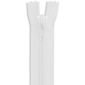 24" Nylon Coil Non-Separating Pant Dress Boot Zipper White Zip for Sewing Craft