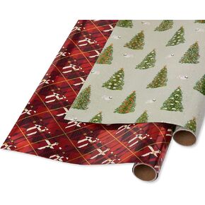 Papyrus Christmas Wrapping Paper Rolls, Playful Cats, Cars and Trees (2 Rolls, 45 sq. ft.)