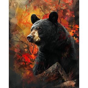 ZUVRDIAI Bear Paint by Number for Adults, DIY Oil Painting Kit on Canvas with Paintbrushes and Acrylic Paints, for Paint by Numbers for Beginner, for Home Wall Decor (40x50cm)