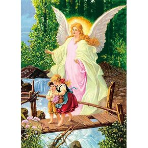 ROSTITCH DY1040 Guardian Angel Cross Stitch Kits, Easy Funny Preprinted Pre Printed Counted Stamped Cross Stitch Kits for Beginners Adults, 11ct Adult Cross Stitch Embroidery Starter Kit for Adults