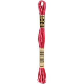DMC 117-107 Mouline Stranded Cotton Six Strand Embroidery Floss Thread, Variegated Carnation, 8.7-Yard