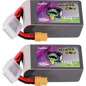 OVONIC 22.2V Lipo 1400 mAh 150C Lipo Battery with XT60 Plug （2 Pack）