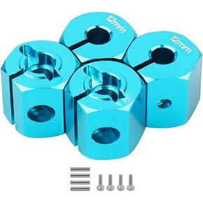 4Pcs Aluminum Alloy Wheel Hex Drive Adapter Hexagon 12mm with Pins for Axial SCX10 I II HSP HPI Tamiya CC01 1/10 RC Crawler Car Model Part (8mm red)
