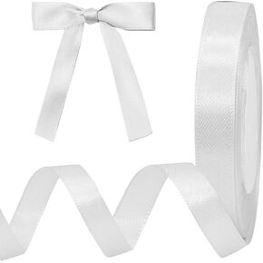 Luomorgo 1/2 Inch Satin Ribbon, 25 Yards Black Satin Ribbon, Fabric Ribbon for Gift Wrapping, Flower Bouquet, DIY Craft, Sewing, Wedding, Birthday Party Decorations