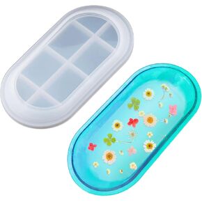 1 Pcs of Storage Tray Resin Mold Molds for Epoxy Resin Oval Shaped for Ashtray Jewelry Coaster Container, Handmade DIY Making Decor Art Crafts