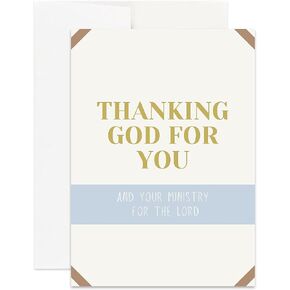 Simply Uncaged Christian Gifts Ministry Appreciation Card (Single Card, 5 x 7 inches, White Envelope Included)