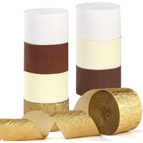 Red-Black Gold Casino-Theme Party-Decorations Streamers - 9 Rolls Graduation Wedding Birthday Baby Bridal Shower Crepe Tissue Paper Streamer Garland Decor Panduola