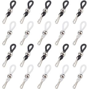 HOBBIESAY 50Pcs 2 Colors Iron Zipper Holder Upper with Rubber Rings Gadget to Keep Zipper up on Pants Hook Zipper and Button Zipper Puller Tool Keep Zipper Up on Jeans Skirts Clothes, Platinum