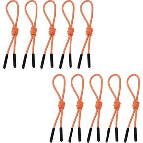 Mewutal 10PCS Orange Zipper Pulls Elastic Zipper Cord Extender Nylon Zipper Replacement for Coat Luggage Purses