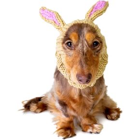 Zoo Snoods Jack Rabbit Costume - Knit Dog Snood Ear Wrap for Pets, Warm Neck Cover for Halloween and Winter (Large)