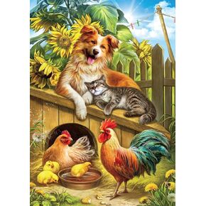 Buffalo Games - Nadia Strelkina - Summer Farm Friends - 500 Piece Jigsaw Puzzle for Adults -Challenging Puzzle Perfect for Game Nights - Finished Size is 21.25 x 15.00