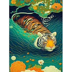 Cross & Glory - Bengal Crossing - 1000 Piece Jigsaw Puzzle for Adults | Majestic Tiger Crossing River | Stunning Wildlife Artwork for Adults | Great Gift Idea