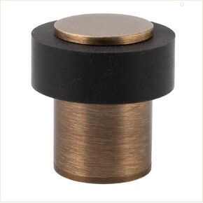 Door Stop | Silicone Shock Absorber | Made of Brass | Threaded Base | Includes Screw + Clamping Plug | EVI Hardware (Matte Brass - White Rubber, 1,34" x 1,18)