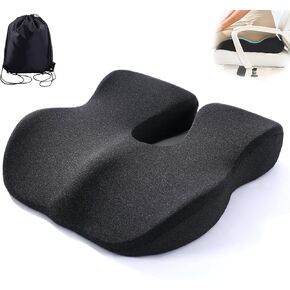 Large Seat Cushion High Density Memory Foam Cushion for Cars&Trucks Seat,Office Chairs Seat Cushion,Lumbar Support Relieve Your Tailbone Pain Sciatica & Back Pain,Washable Cover,Portable.