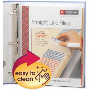 Smead Poly Three-Ring Envelope, 1-1/4" Expansion, Flap with Hook-and-Loop Closure, Letter, Clear, 3 per Pack (89500)