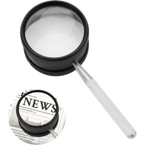 Rongon Handheld Magnifying Glass for Close Work, 35X High Clarity Reading Magnifiers Portable Loupe for Macular Degeneration, Seniors Reading, Inspection, Jewelry, Exploring （Diameter:50mm/1.97"）