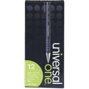 Universal Ballpoint Pen, Retractable, Medium 1 Mm, Blue Ink, Blue Barrel, Dozen