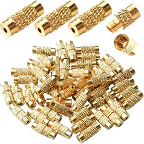 50pcs Gold Screw Twist Clasps Brass Barrel Tube Fastener Cord End Caps 11x4mm Jewelry Screw Clasps for DIY Necklace Bracelets Jewelry Making