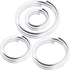 4 Pcs 4/5/6/7mm Split Jump Ring, 925 Sterling Silver Key Rings, Small Open Connector Bracelet Necklace Charm for Wedding Prom Jewelry Making