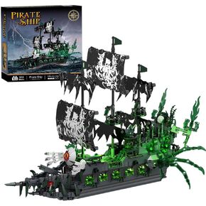 Pirate Ship Building Block Set, Adult Toy Building Block Set, Easter Decoration Christmas Birthday Gift for People Aged 8+(1227 Pieces),No Compatible with Lego