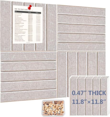 Cork Board Alternative - 11.8‘’ x 11.8’’ 4 Pack 0.47’’ Extra Thick Sand Color Felt Bulletin Board Tiles with Pushpins & Clips, Wall-Safe Pin Board for Office Decor, Home & Classrooms in Saudi Arabia