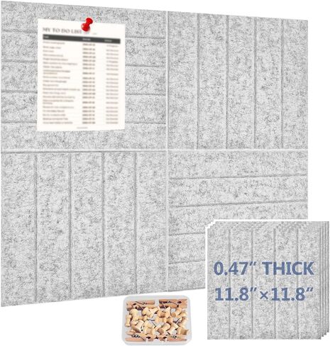 Cork Board Alternative - 11.8‘’ x 11.8’’ 4 Pack 0.47’’ Extra Thick Sand Color Felt Bulletin Board Tiles with Pushpins & Clips, Wall-Safe Pin Board for Office Decor, Home & Classrooms in Saudi Arabia