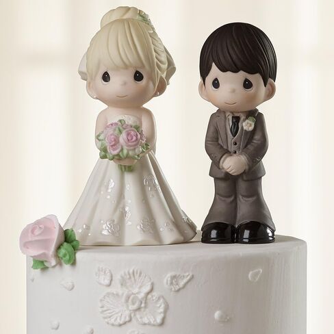 Precious Moments Perfect Couple Bride, Blonde Hair With Light Skin Tone Bisque Porcelain Wedding Figurine & Cake Topper, 172061 in Kuwait