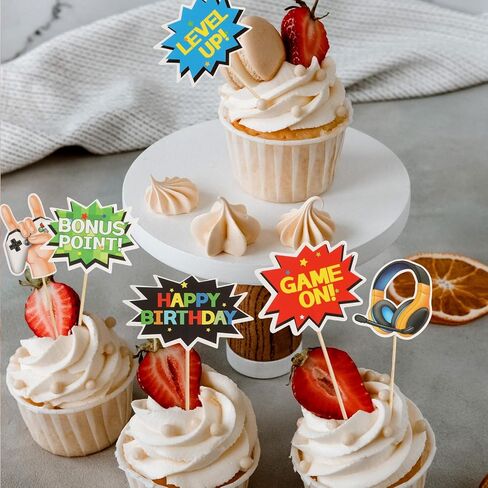 40pcs فيديو لعبة Cupcake Toppers 8 Styles Cupcake يختار ديكورات للأطفال المتجمعون على لعبة Cupcake Decortations for Game Sime in Kuwait