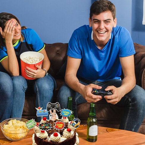 40pcs فيديو لعبة Cupcake Toppers 8 Styles Cupcake يختار ديكورات للأطفال المتجمعون على لعبة Cupcake Decortations for Game Sime in Kuwait