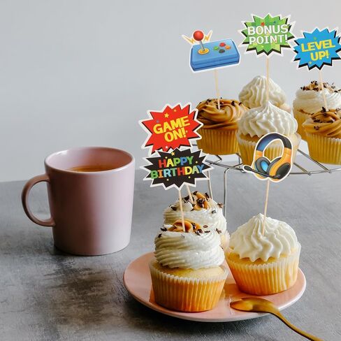 40pcs فيديو لعبة Cupcake Toppers 8 Styles Cupcake يختار ديكورات للأطفال المتجمعون على لعبة Cupcake Decortations for Game Sime in Kuwait