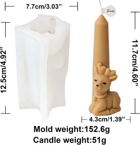 Snake Taper Candle Mold, 3D Snake Pillar Candle Mold, Animal Long Cylinder Candle Molds, Pillar Cylinder Shape Silicone Mold for Soy Wax Candle, DIY Crafts (Snake) in Kuwait