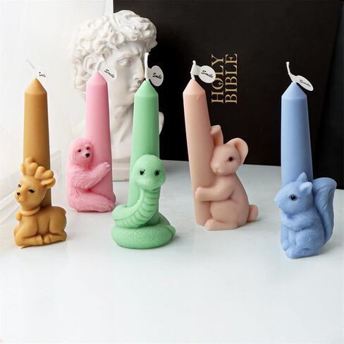 Snake Taper Candle Mold, 3D Snake Pillar Candle Mold, Animal Long Cylinder Candle Molds, Pillar Cylinder Shape Silicone Mold for Soy Wax Candle, DIY Crafts (Snake) in Kuwait