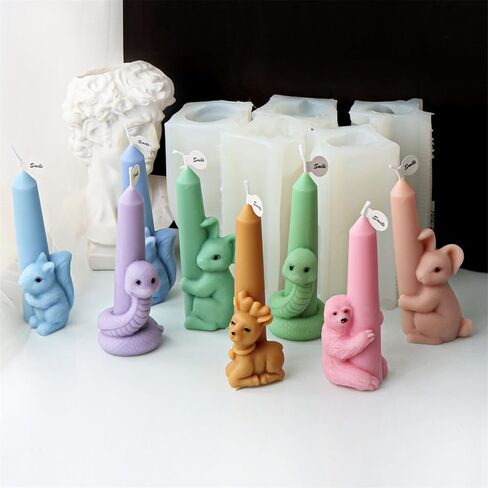 Snake Taper Candle Mold, 3D Snake Pillar Candle Mold, Animal Long Cylinder Candle Molds, Pillar Cylinder Shape Silicone Mold for Soy Wax Candle, DIY Crafts (Snake) in Kuwait