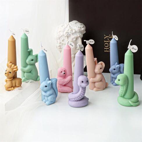Snake Taper Candle Mold, 3D Snake Pillar Candle Mold, Animal Long Cylinder Candle Molds, Pillar Cylinder Shape Silicone Mold for Soy Wax Candle, DIY Crafts (Snake) in Kuwait