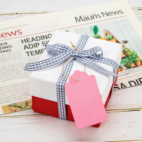 VGOODALL 150PCS Kraft Paper Tags with Strings, Small Gift Tags Brown Hanging Labels for Gift Box Name Clothes in Saudi Arabia