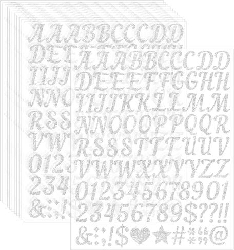 1224 Pcs 12 Sheets Gold Letter Stickers Glitter Alphabet Number Self Adhesive Waterproof Vinyl Stick on Letters for Mailbox Water Bottles Cup Bulletin Board Crafts Sign Classroom Decor (Gold,1 Inch) in Kuwait