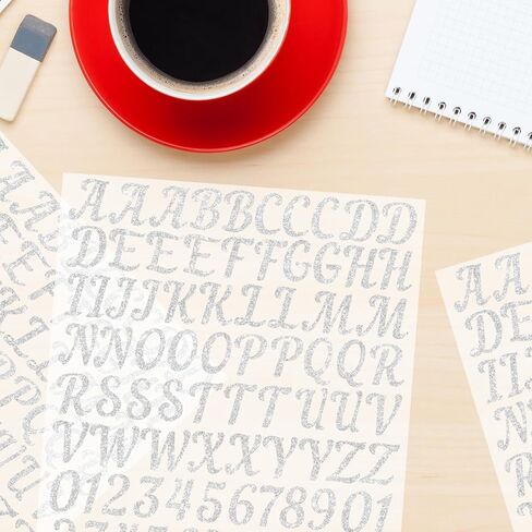 1224 Pcs 12 Sheets Gold Letter Stickers Glitter Alphabet Number Self Adhesive Waterproof Vinyl Stick on Letters for Mailbox Water Bottles Cup Bulletin Board Crafts Sign Classroom Decor (Gold,1 Inch) in Kuwait